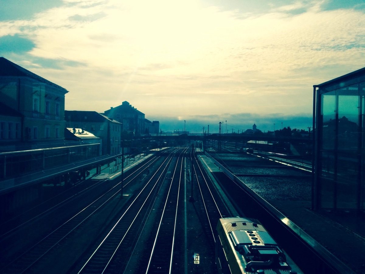 Foto vom Regensburger Bahnhof um ca. 8 Uhr