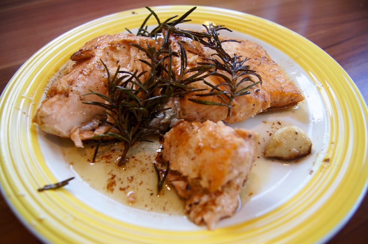 Photo of Salmon, Garlic, Oil, Rosemary, Salt