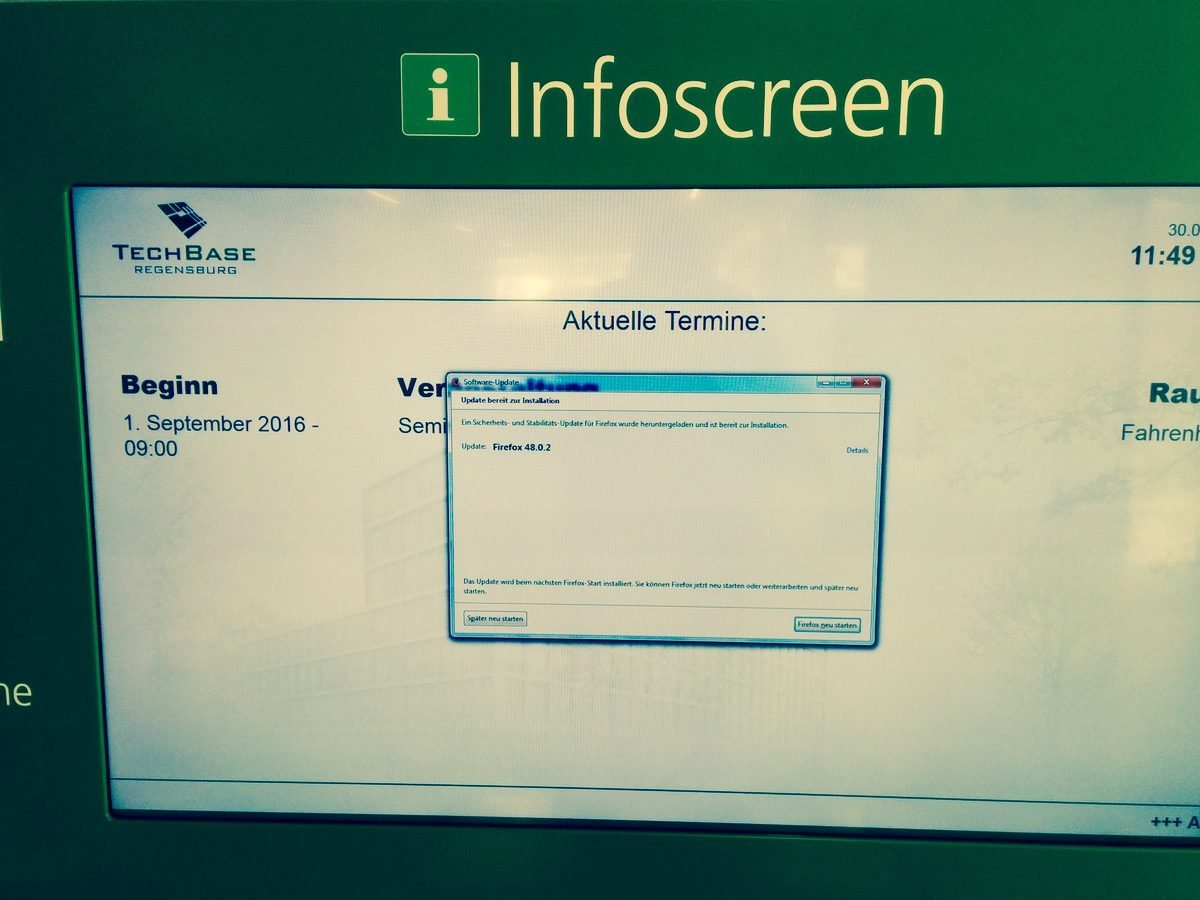 Foto von Mein Freund, der Infoscreen in der TechBase Regensburg