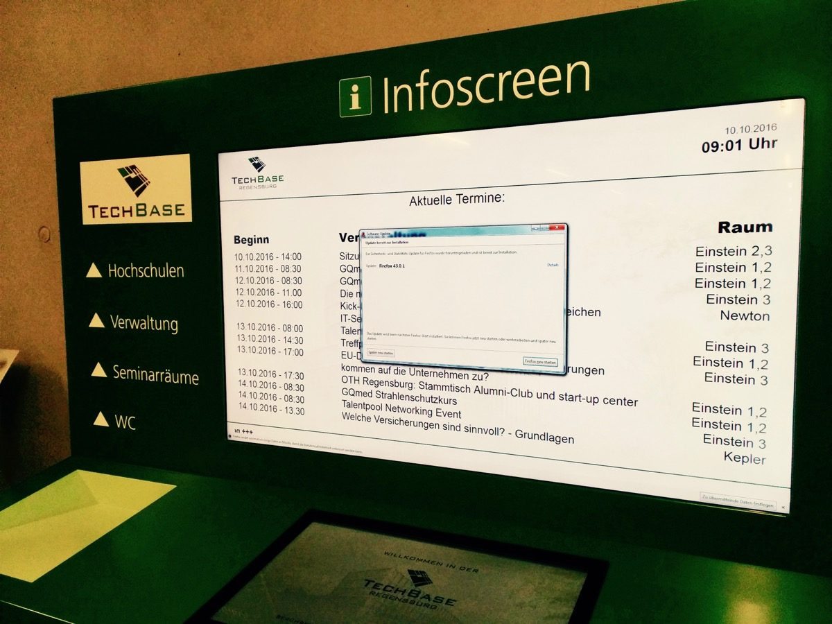 Tag 284/2016: Infoscreen, wieder einmal