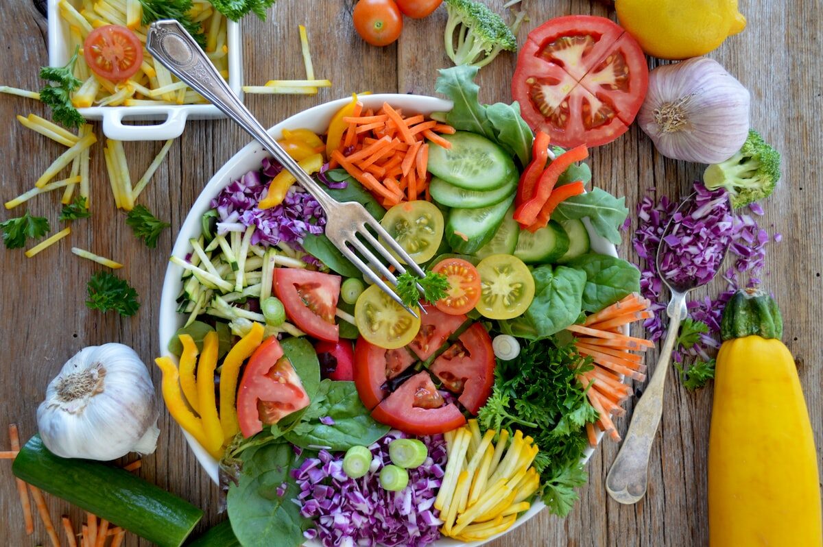 sliced vegetables on white ceramic plate